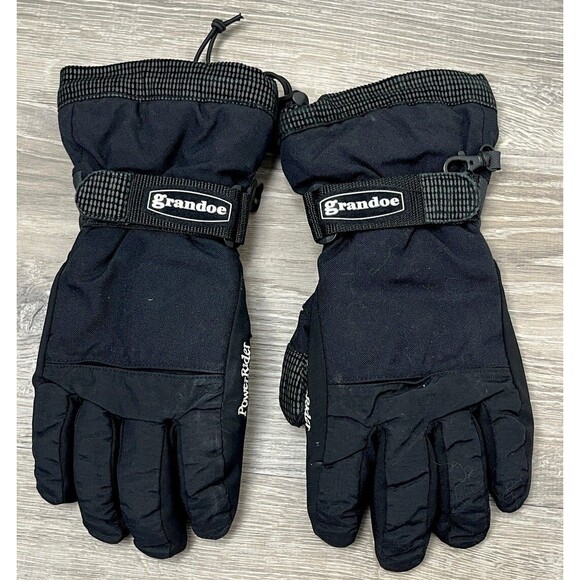 Grandoe Ski Snow Board Gloves Black Men's Small Liners VTG 90s Winter Tech Gear - Picture 2 of 6